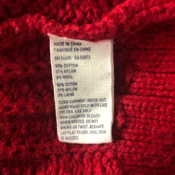 American Eagle Wool Blend Cable Knit Red Sweater S - Picture 8 of 9